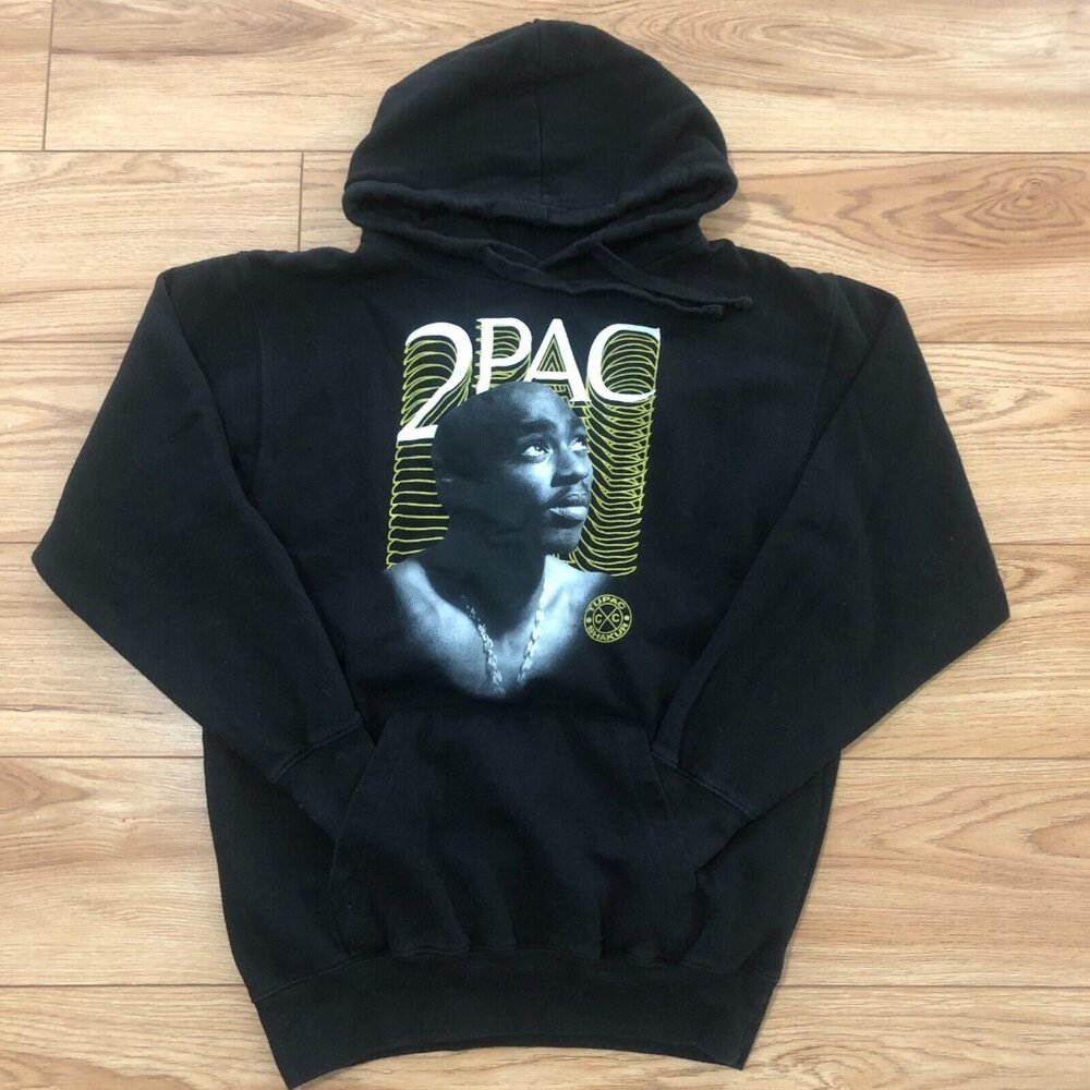 Vintage Cross Colours Tupac Shakur Hoodie Sweatshirt Men’s Small Black